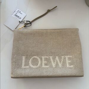 Loewe Oblong Pouch in jacquard and calf skin